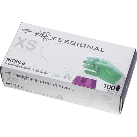 MEDLINE Professional AloeTouch, Nitrile Disposable Gloves, 5.5 mil Palm, Nitrile, Powder-Free, XS, 100 PK MIIPRO31760